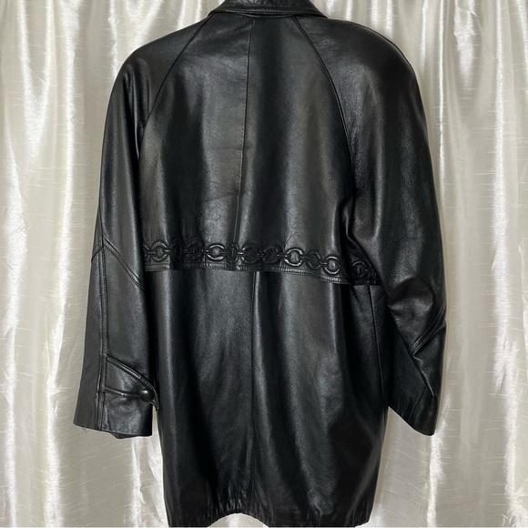 Dero by Rocco D'Amelio Italian Leather Jacket M Black 90s Grunge Goth Vintage - Picture 6 of 7